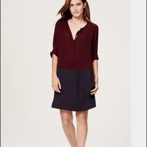 LOFT Long Sleeve Colorblock Dress